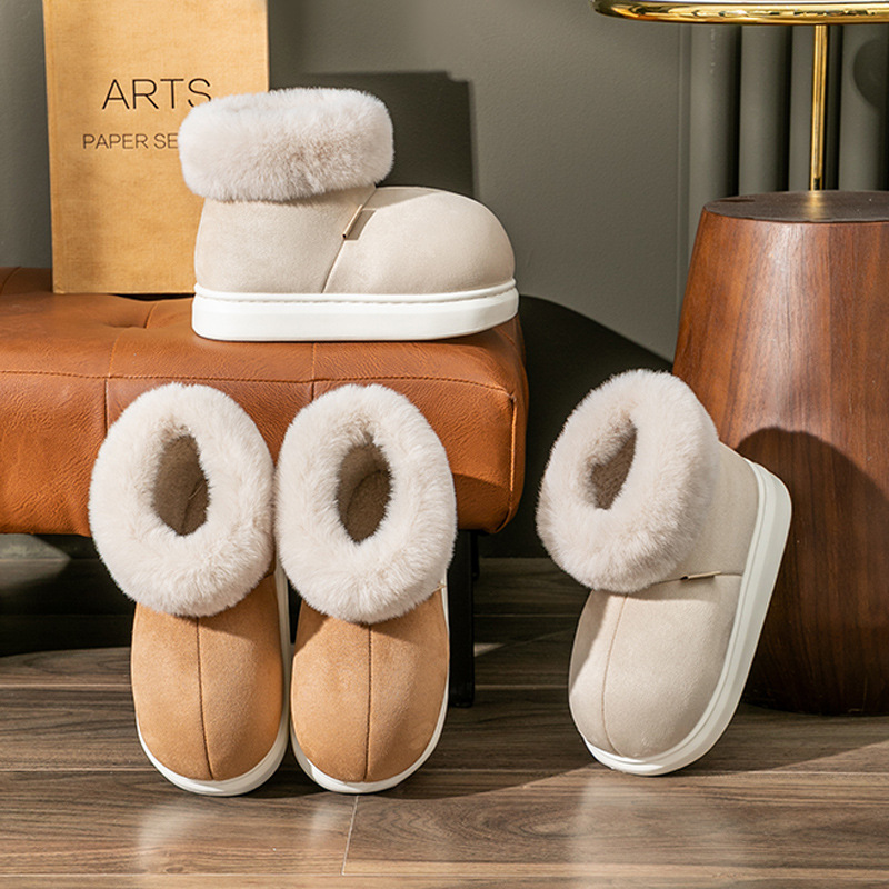 2024 free shipping new designer velvet warm indoor home versatile boots women thick heels winter snow martin boots fur furry thick soled winter boots