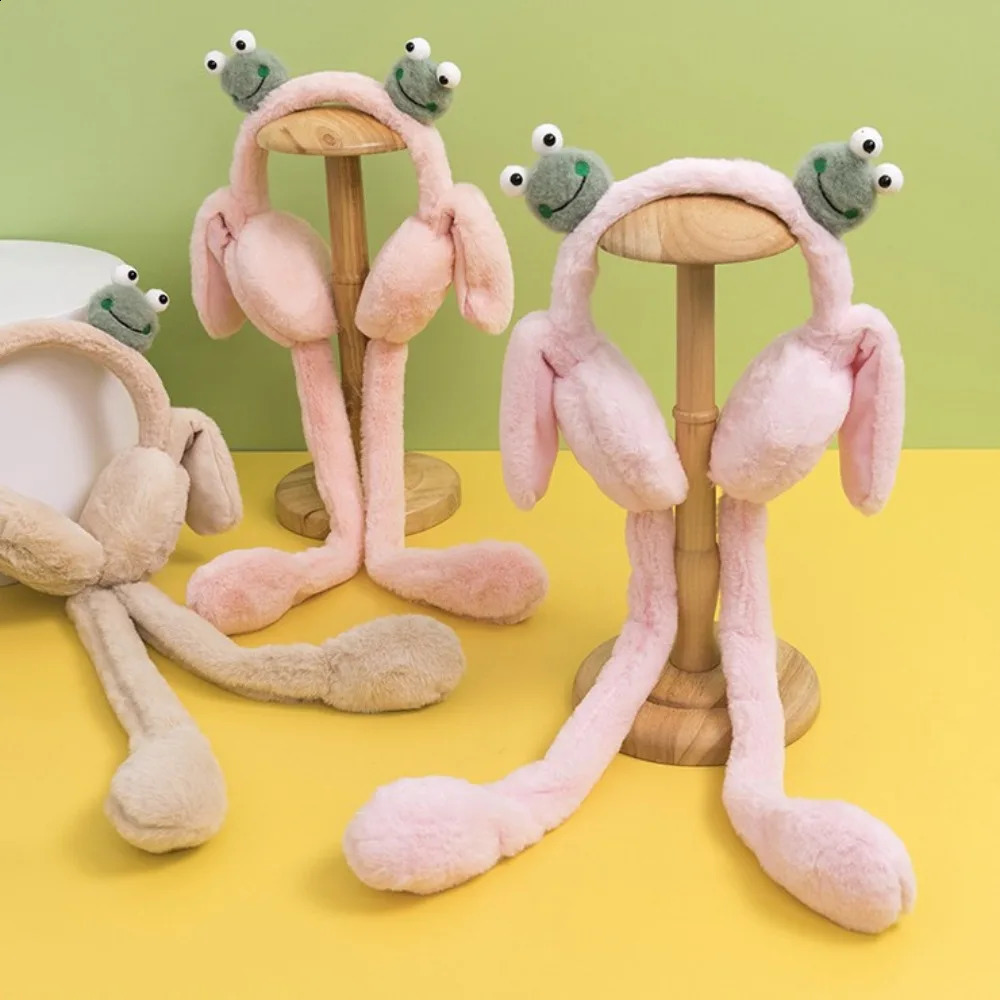 Winter Funny Earmuffs Moving Ears Jumping Ear Cover Plush Cold Protection Airbag Earmuff Kids 241024
