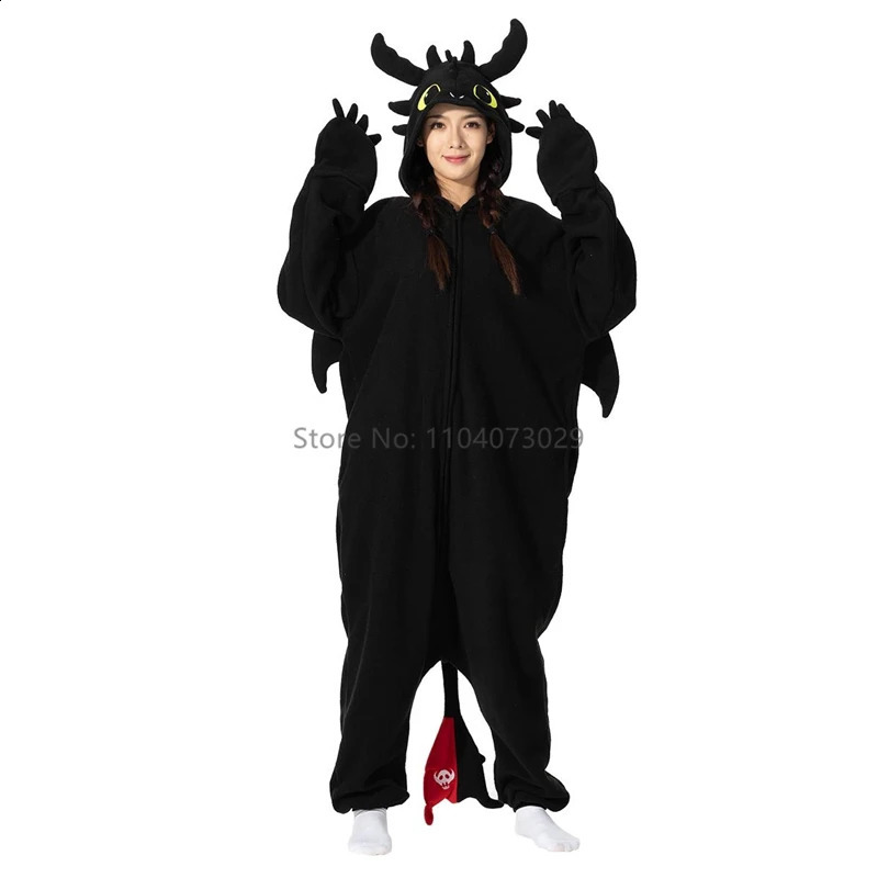 Onesie Show Animal Kigurumi Pajamas Halloween Onesie Adult ren Cartoon Toothless Pajamas Role Playing Party Female Mens Wear XXL 241019