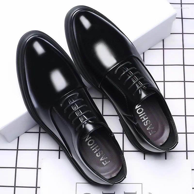 - Men Business Formal Leather Patent Low Top Men's Wedding Black Oxford Pointed Office Man Shoe