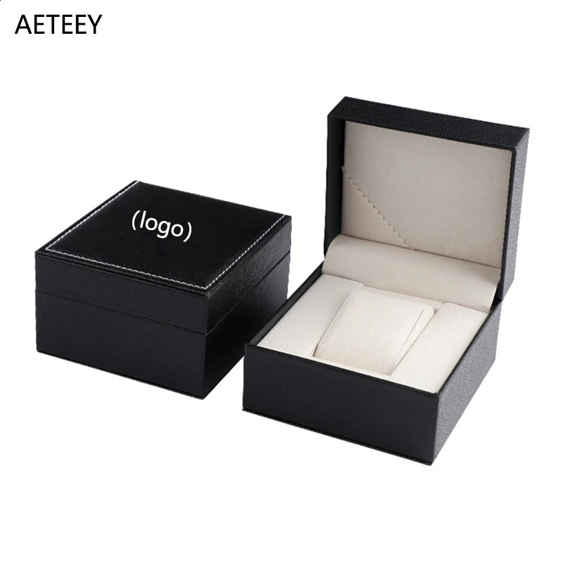 Customizable OEM PU Leather Flip Plastic Embryo Watch Box Quantities Wholesale Storage Box Organizer Customizable Text Name 241024