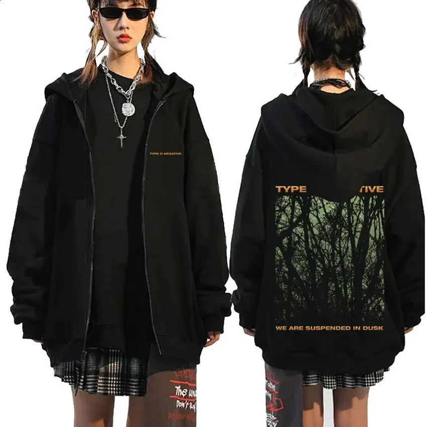 Rock Band Type O Negative Suspended in Dusk Essential Zipper Hoodie Men Women Casual Vintage Zip Up Jacket Male Oversize Hoodies 241009