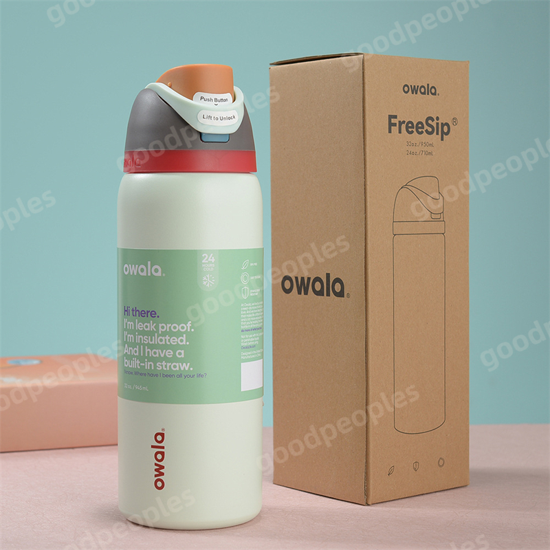 OWALA Large Capacity Stainless Steel Insulated Cup Outdoor Sports Water Bottle Bounce Portable Handheld Water Cup
