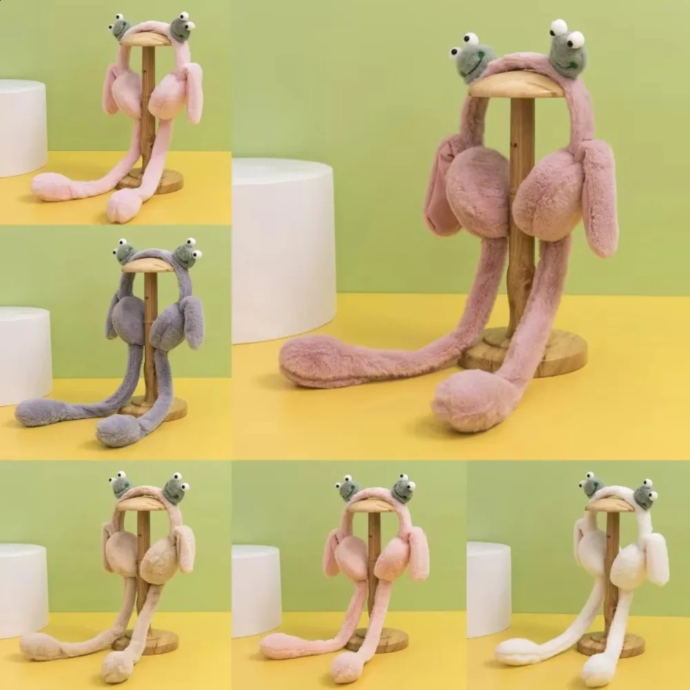 Winter Funny Earmuffs Moving Ears Jumping Ear Cover Plush Cold Protection Airbag Earmuff Kids 241024