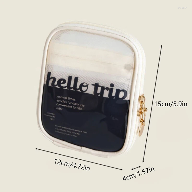 Free Shipping Cosmetic Bags Mini Clear Travel Makeup Organizer Bag Small Cute Preppy Zipper Toiletry Storage Clutch Coin Pouch Designer Bag Luxury Bag