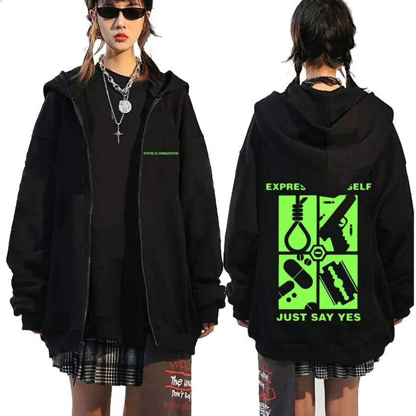 Rock Band Type O Negative Suspended in Dusk Essential Zipper Hoodie Men Women Casual Vintage Zip Up Jacket Male Oversize Hoodies 241009