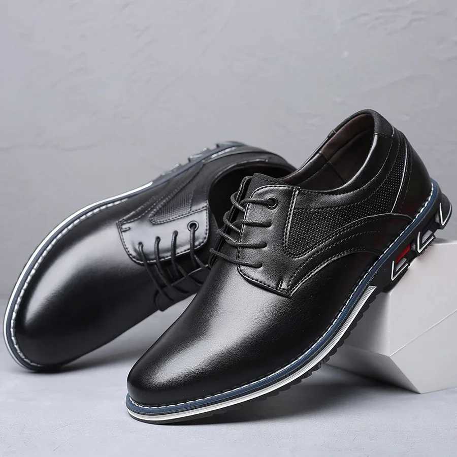 Retro Men Shoes Business Brand Leather Shoes Fashion Casual Shoes for Men Black Brown Breathable Loafers Comfort Menshoe 2023XJ241021