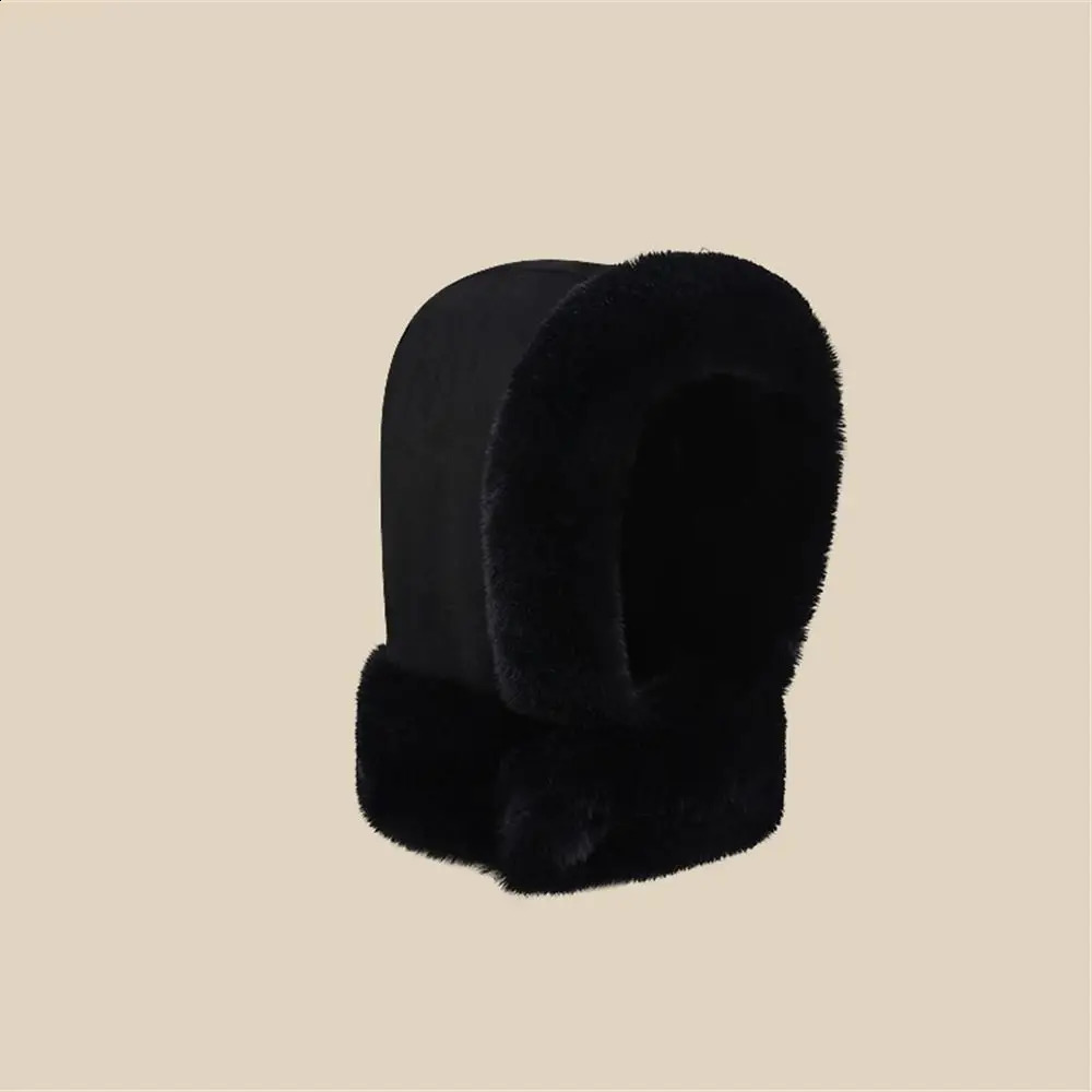 Casual Winter Warm Russia Hats Windproof Coldproof Fluffy Lei Feng Cap Thickened Suede Plush Ear Protection for Outdoor Cycling 241024