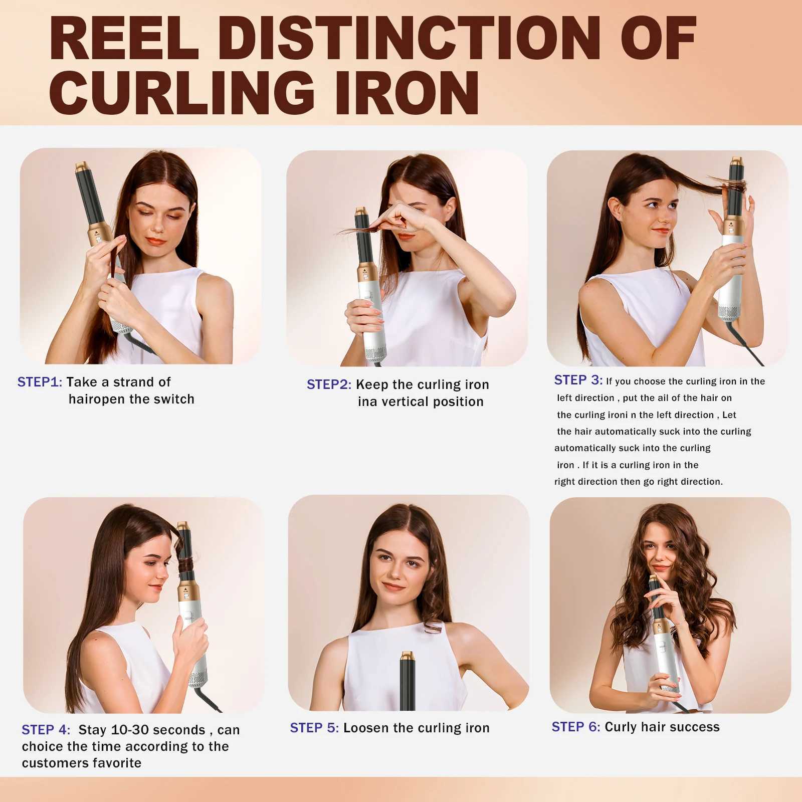 Super Air Hair Styler 5In1 High-Speed Curling Iron Hot Air Comb Set Hair Straightening Brush Dryer Wrap Auto Curling Hair DryerXJ241021