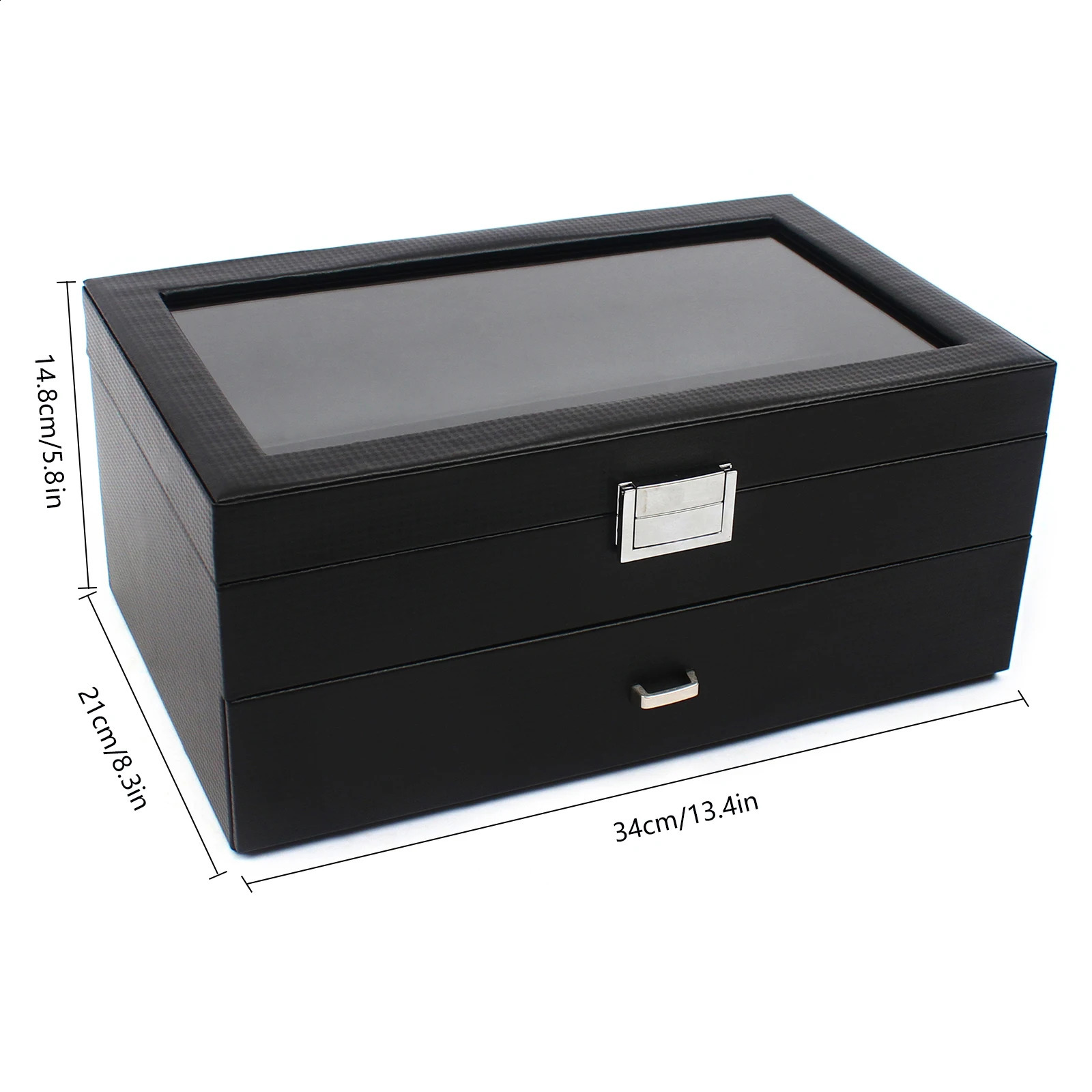 24 slot mens watch storage box large jewelry display box organizer black 241007