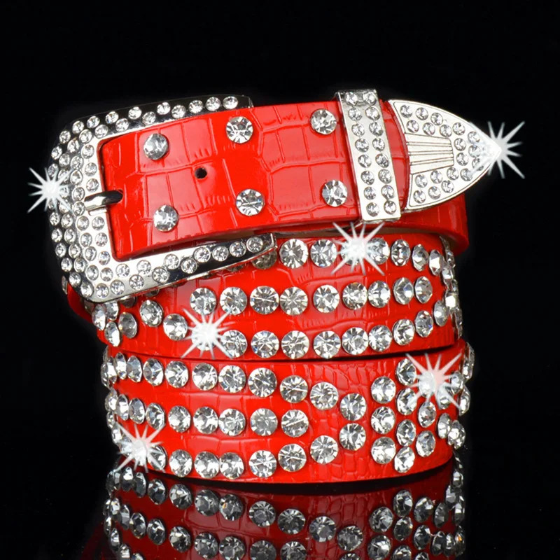 er Punk Rhinestone Studded Belts for Women Black PU Leather Womens BB Waist Belt White Fashion Female Leopard Y2K Goth 241024