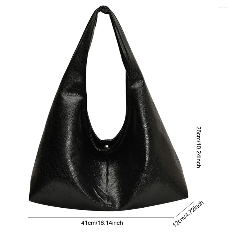 2025 NEW Totes Women PU Fashion Shoulder Bag Large Capacity Vintage Tote Solid Color Simple Commuting Hasp Closure Outdoor Travel zhanyishengli