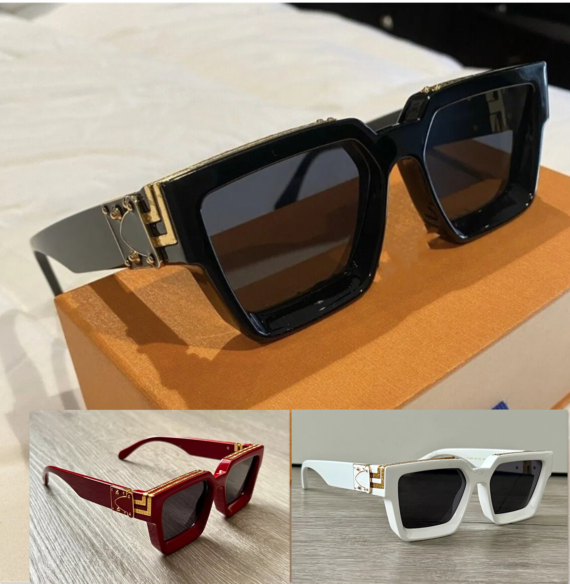Luxury MILLIONAIRE Sunglasses full frame Vintage designer sunglasses for men Shiny Gold Hot sell Gold plated Top M96006