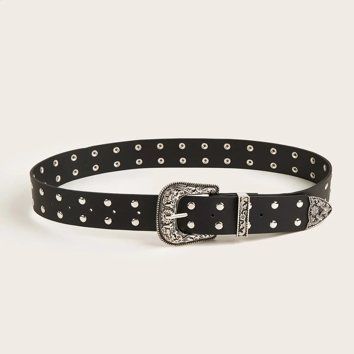 Vintage Rivet Gothic Belt Punk Y2k Metal Buckle Belts Pu Waistband Belt Women Men Jeans Pants Decor Belt 241024