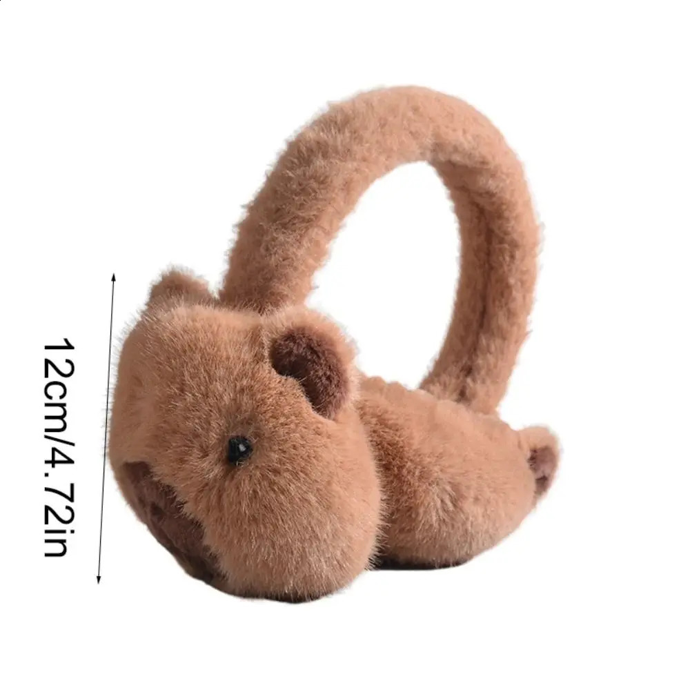 Soft Cartoon Capybara Plush Earmuffs Windproof Thicken Winter Ear Cover Ear Protection Keep Warm Foldable Earflap Outdoor 241024