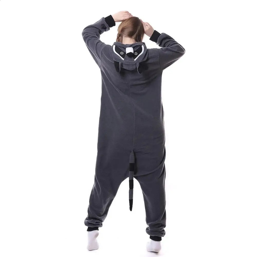 Blue stitching Kigurumi animal adult panda shark Onesies pajamas raccoon costume dragon jumpsuit Christmas 241019 - view 3