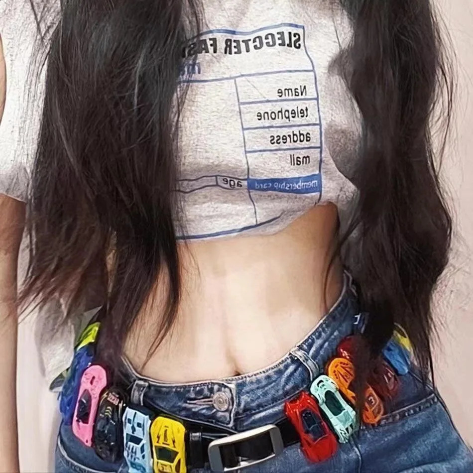 Creative Racing Model Belt Y2k Streetwear 18pcs Model Decorative Belt For Men Women Clothes Accessories 241024