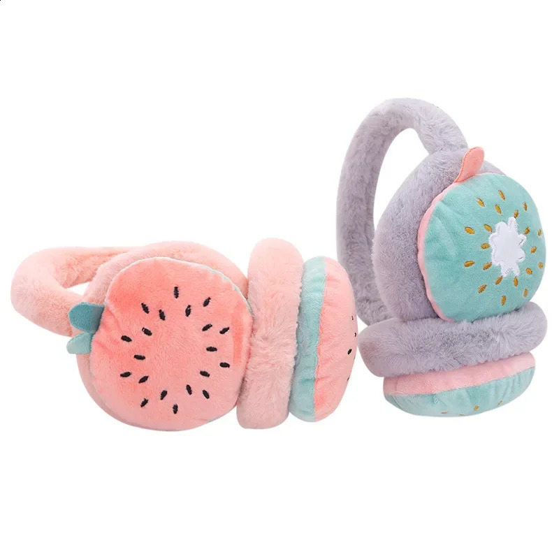 Playful Girls Ear Muffs Lovely Catoon Fruits Adjustable Ear Cover Keep Warm Defend Cold Plush Earmuffs Winter Accessories Women 241024