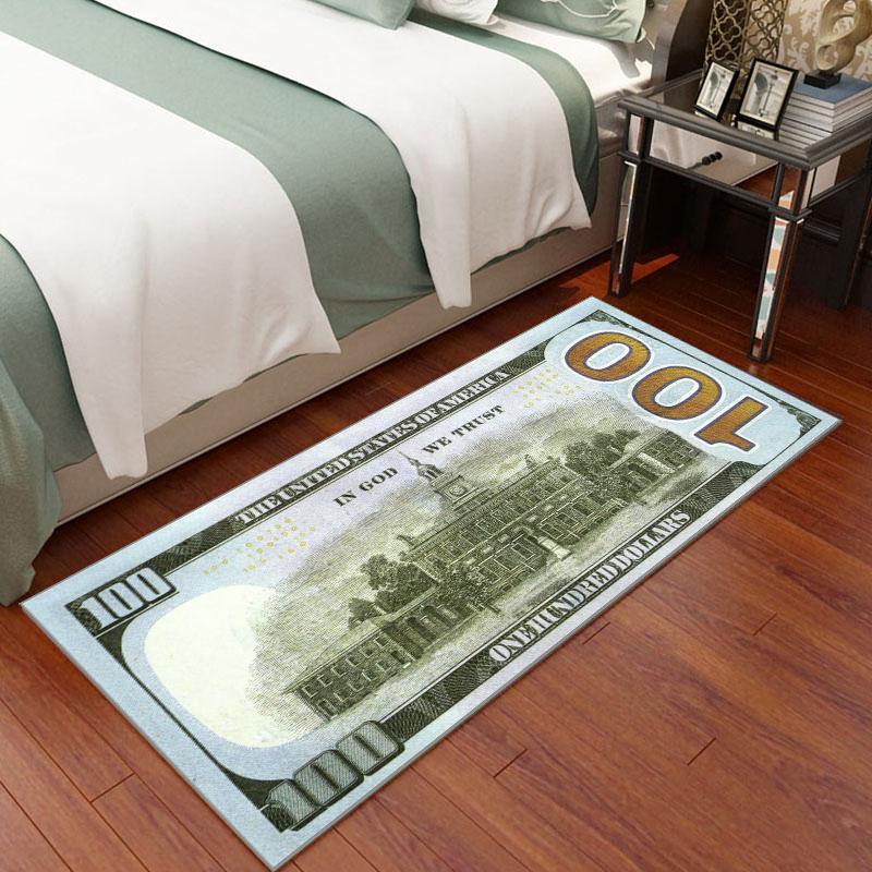 Carpets Crative Non-Slip Area Rug Modern Home Decor Carpet Runner Dollar Printed Carpet One Hundred Dollar 100 Bill Print