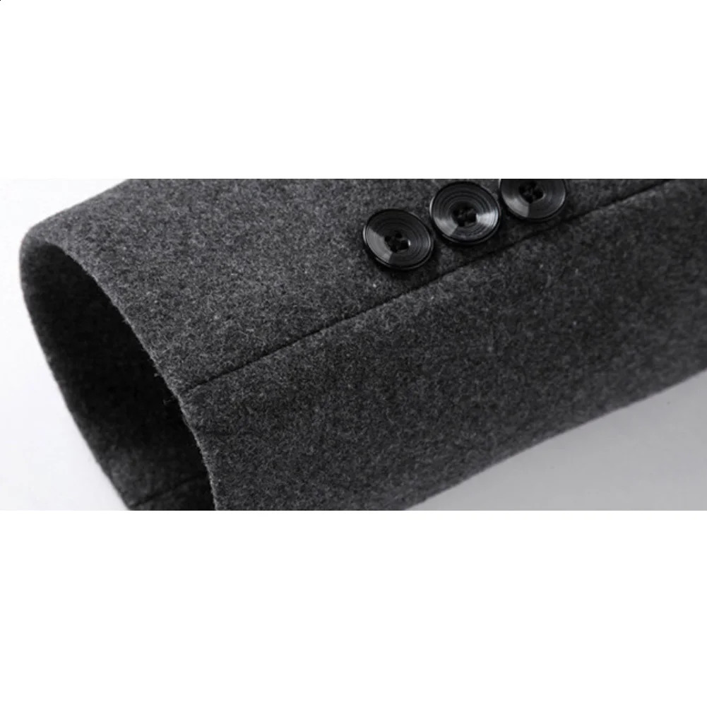 Mens Winter Warm Solid Color Wool Trench Coat Ultra Thin Coat Long Coat Mens Solid Color Jacket Long Button Wool 241021