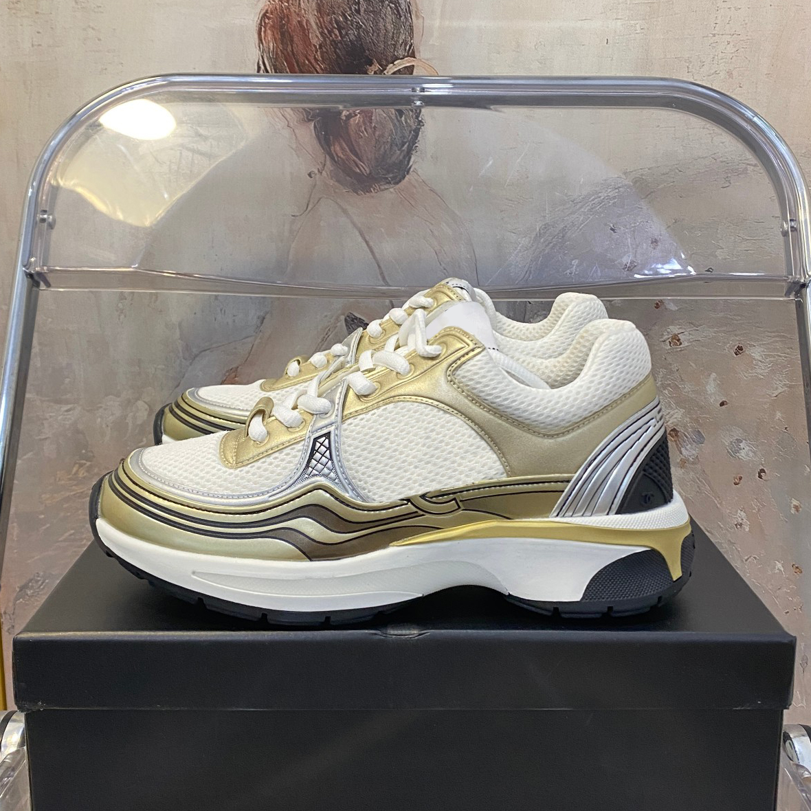 Designer sneakers for women trainers casual shoes leather letter overlays fashion luxury platform sneaker ladies shoes white silver