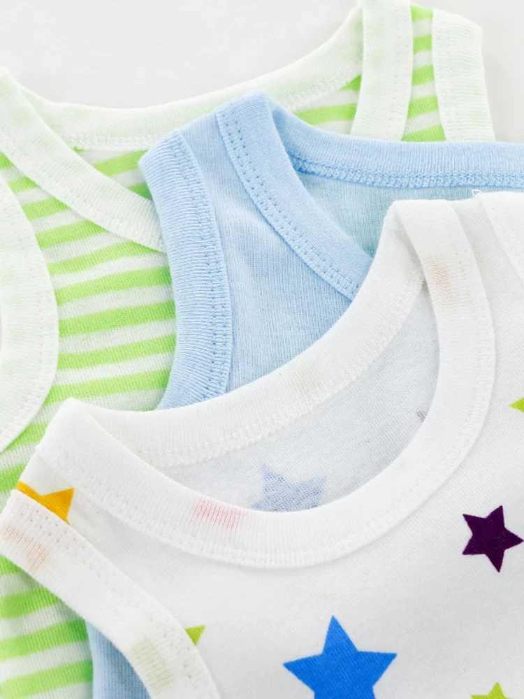 5 random newborn clothing casual cotton comfortable summer sleeveless triangular jumpsuit for boys and girls childrens accessories W241021