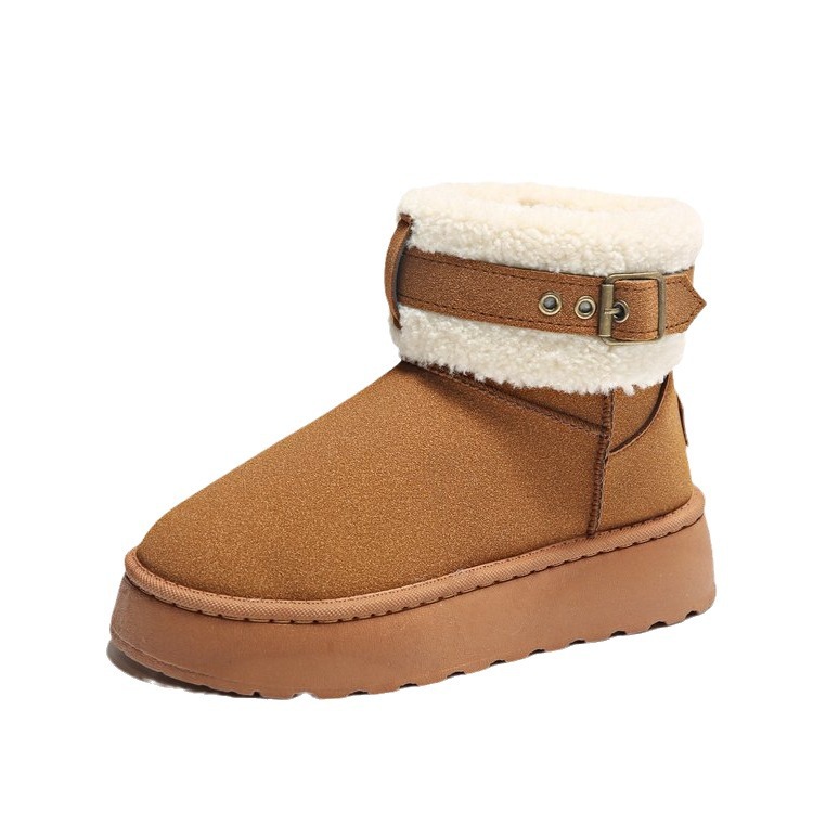 Women's Plush Thick Korean Version Bottom Warm Non Slip Snow Boots