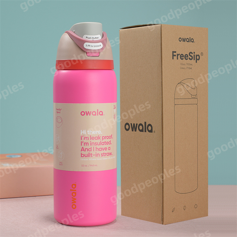 OWALA Large Capacity Stainless Steel Insulated Cup Outdoor Sports Water Bottle Bounce Portable Handheld Water Cup