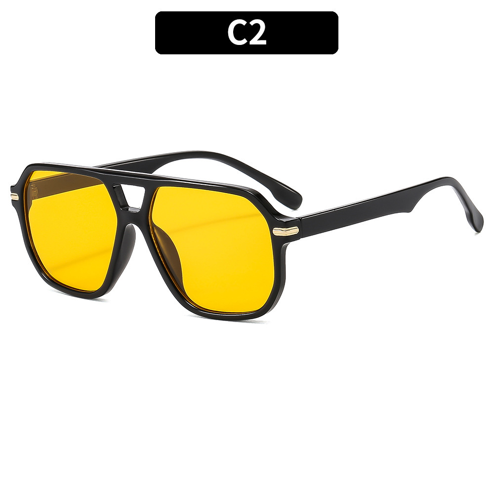 New Fashion Double Beam Pilot Toad Mirror Trendy Driving Sunglasses
