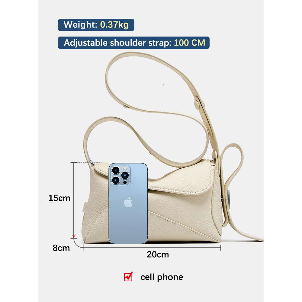 Zency 100% Real Leather For Female Small Crossbody Fashion Designer Shoulder New White Black Brown Women Underarm Pillow Bag