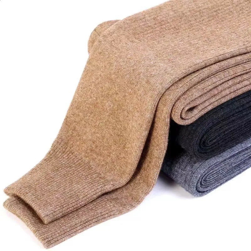 100 Wool Women Winter Warm Pants Men Underwear Thermal Leggings Long johns Man Merino Tights Couple Slim Fit Knitted 241017