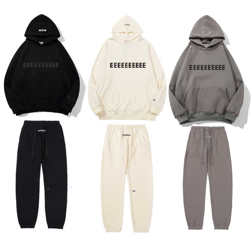 Essential Hoodie Sweatshirts Mens Designer Hoody Set Baggy Tracksuit Pants Jogger Hip Hop Clothes Women Sweats Skateboard Oversized Pullover 2025 dfdf