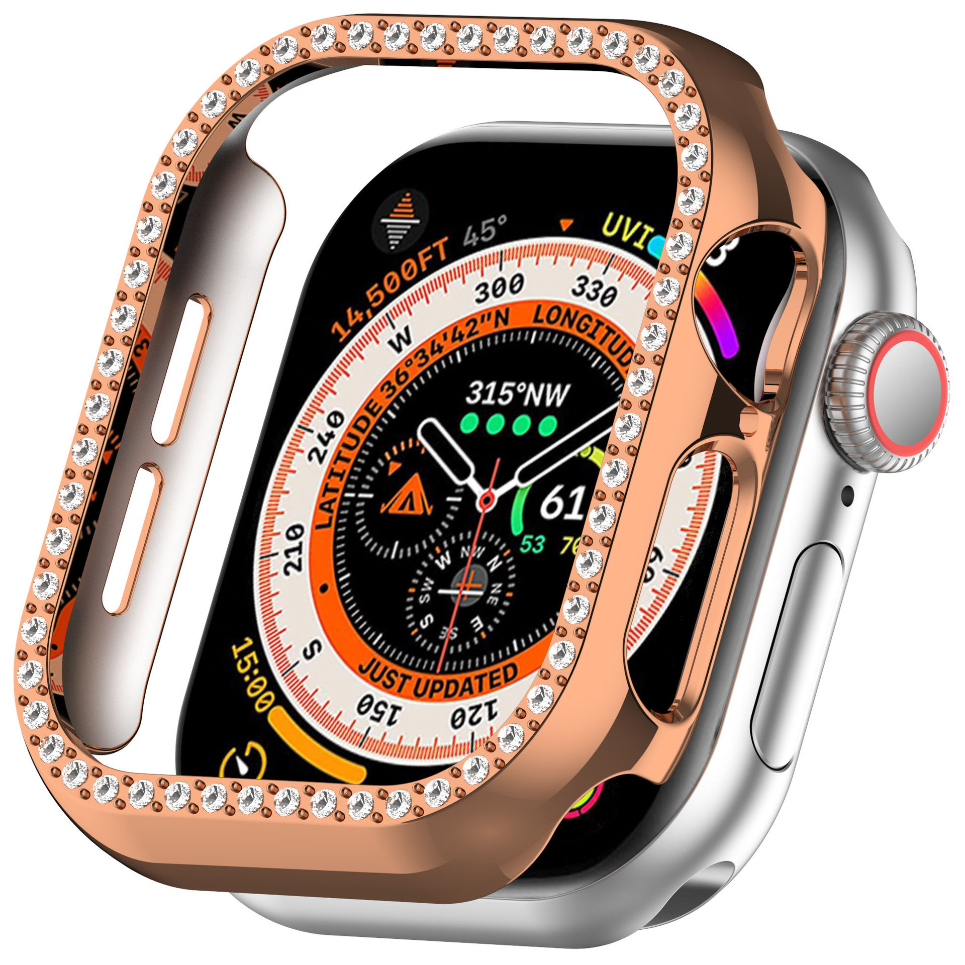 Luxury Bling Crystal Diamond Full Cover Protective Cases Jelly Candy Color Hard PC Bumper For Apple Watch iWatch S10 8 7 6 5 Ultra 38 40 41 42 44 45mm