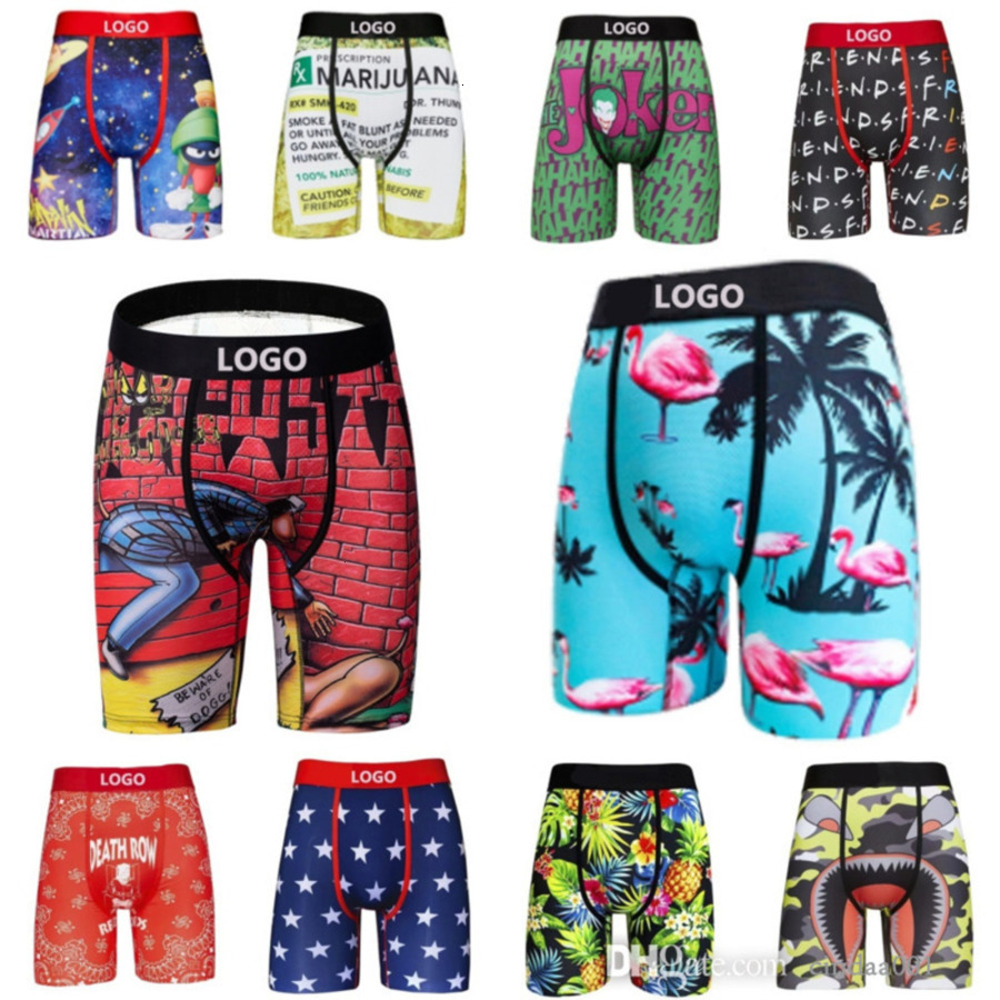 Wholesale Mens Shorts Designer New Fahion Underwear Cartoon Printed Quick Drying Boxer Shorts Sports Fitness Extended Underwear