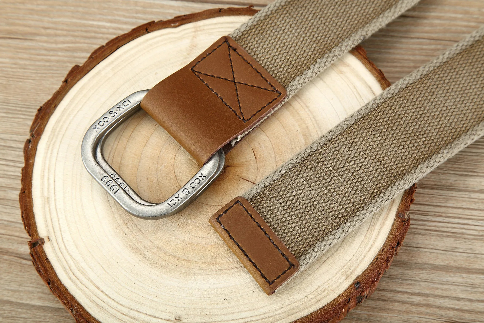 3.8cm Simple Double Ring Alloy Buckle Woven Canvas Cotton Mens Belt Retro Casual Decorative Belt For Men Wholesale 241024