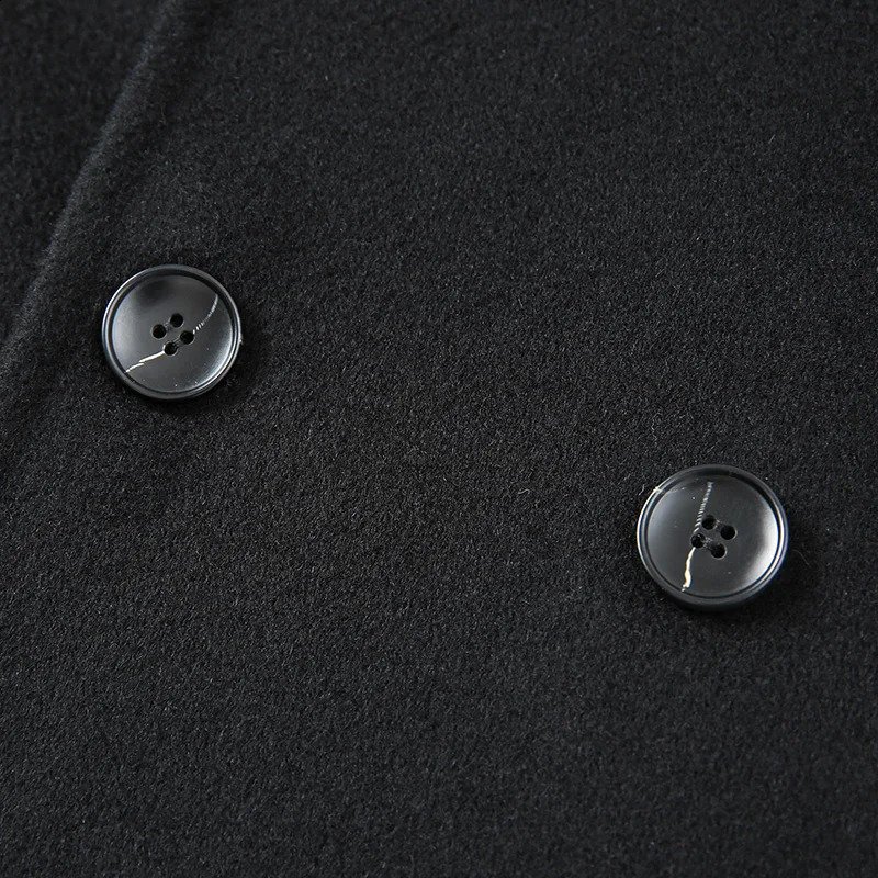 Mens 100% real wool coat with detachable big real fox fur collar warm coat for winter and autumn fluffy natural fur QN5119 241021