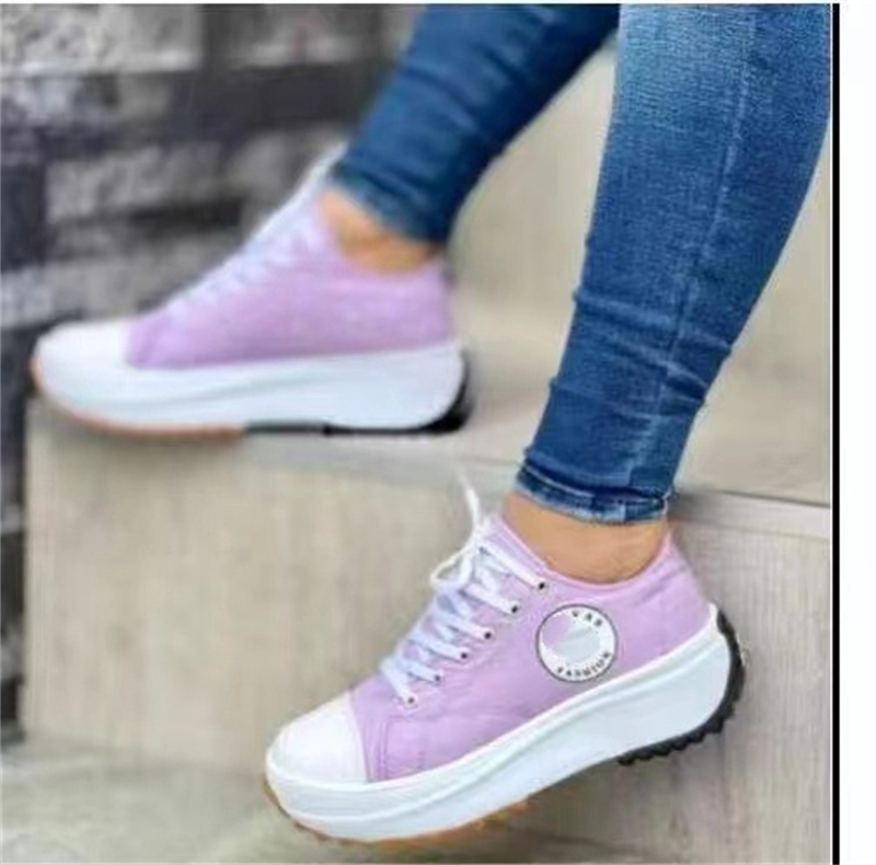 2025 free shipping designer womens brand sports comfortable breathable ladies canvas casual shoes flat lace up women sneakers 80c