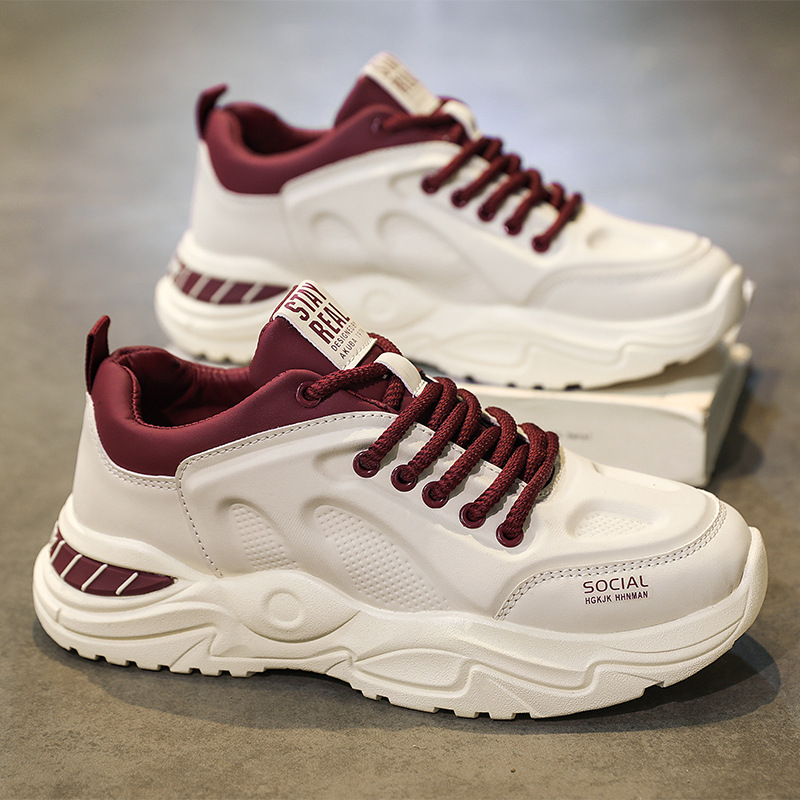 Spring Autumn New Men's Low Cut Thick Soled Versatile Casual Sports Shoes
