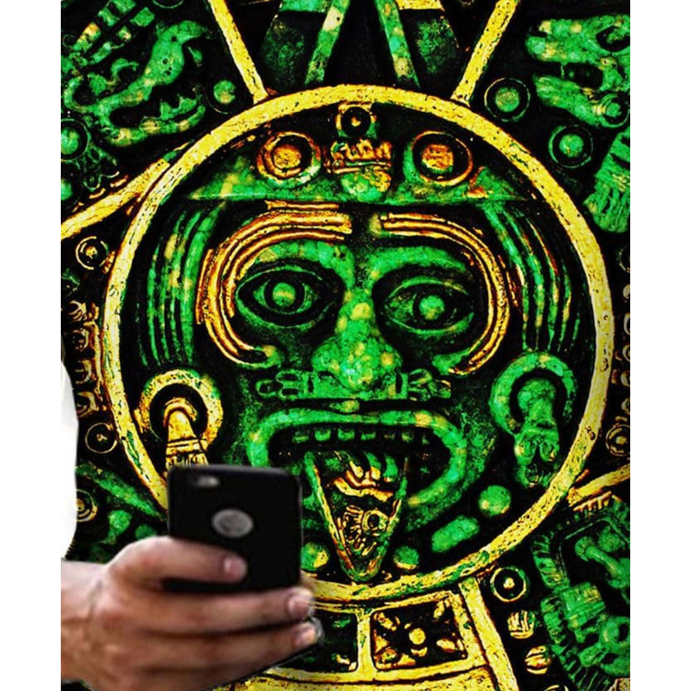 Mens T shirt Personality Mexican Retro Aztec Calendar 3D Printed T Shirts Men Women Fashion Printing Graphic Tee Shirt tee Casual tops summer clothes 