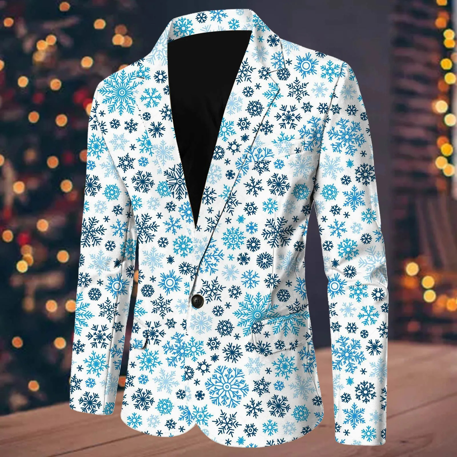 Mens Suit Jackets Christmas Printed Single Button Row Blazers Winter Casual Blazer Male Plus Size Fashion Coats For Party 241021