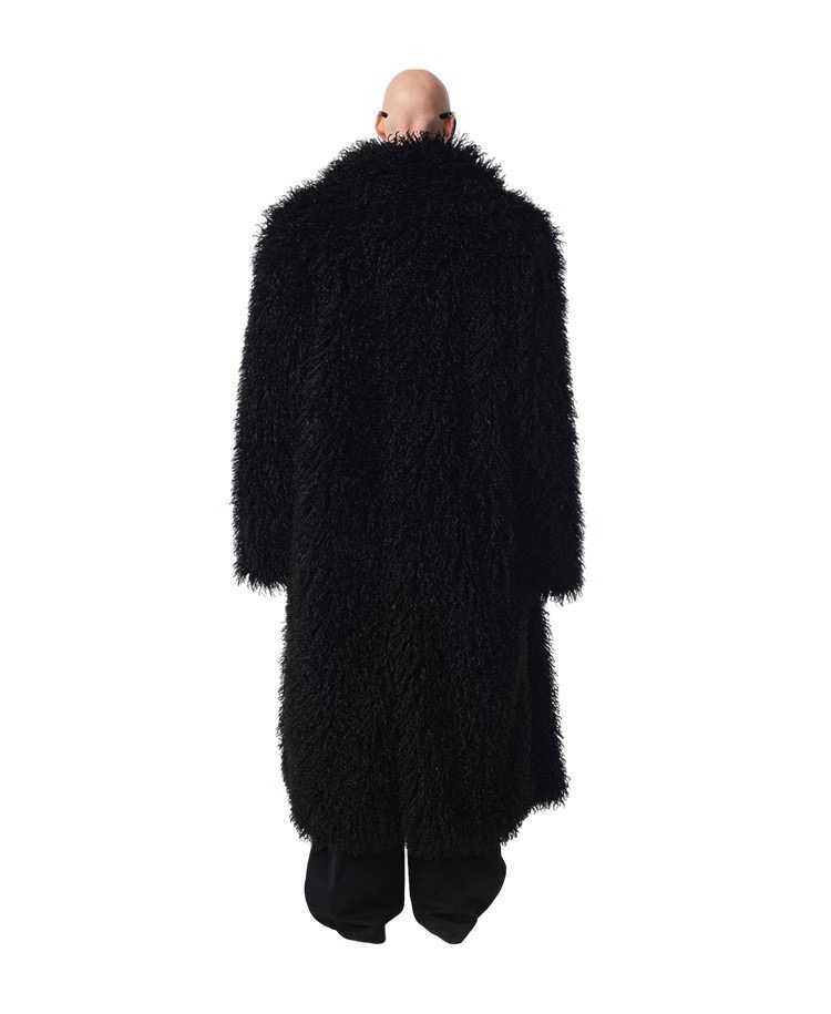 Autumn and winter Lamb fur coat Beach wool long coat personality European and American style toka roll wool trench coat Y241021