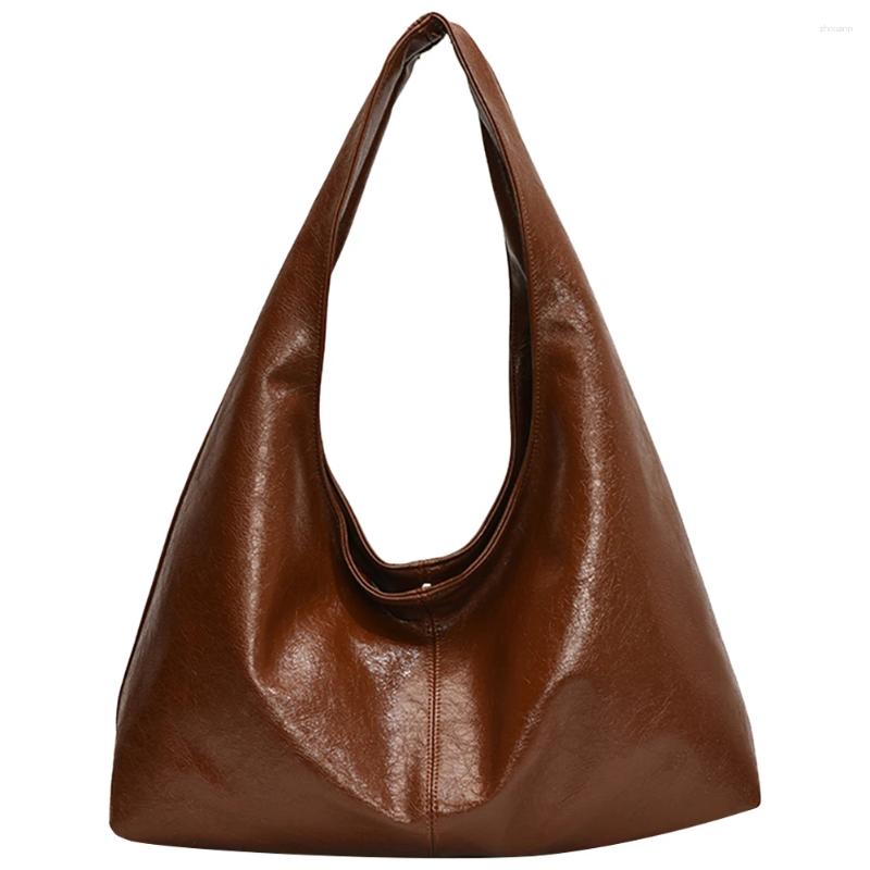 2025 NEW Totes Women PU Fashion Shoulder Bag Large Capacity Vintage Tote Solid Color Simple Commuting Hasp Closure Outdoor Travel zhanyishengli