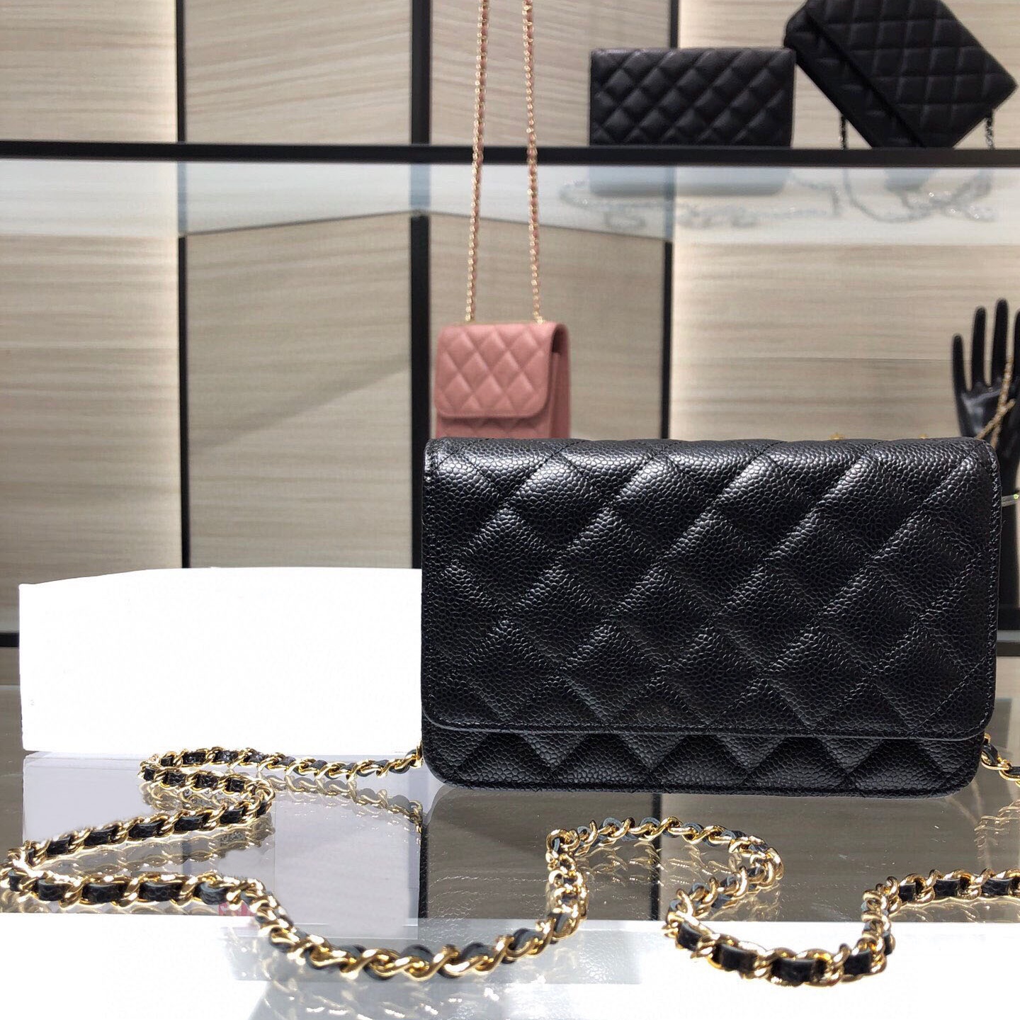 10A designer upgrades magnetic buckle metal zipper handle chip certification mini shoulder bag women's checkered handbag caviar sheepskin crossbody bag C07