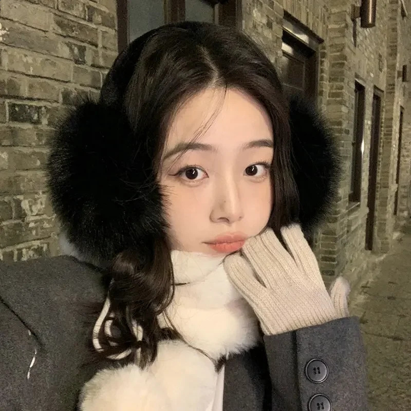 Sweety Plush Ear Cover Women Outdoor Winter Warmer Thermal Earmuffs Warm Headphones Earflap Fluffy Velvet Cool Muffs Protection 241024