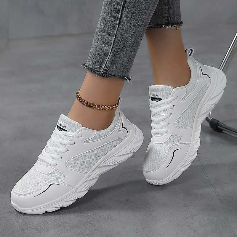 shoes Lady Fiess Women Breathable Woman Casual Shoes Cushion Female Comfortable Low Top Sock hot Sneakers Non-slip Walking Shoe Z241019