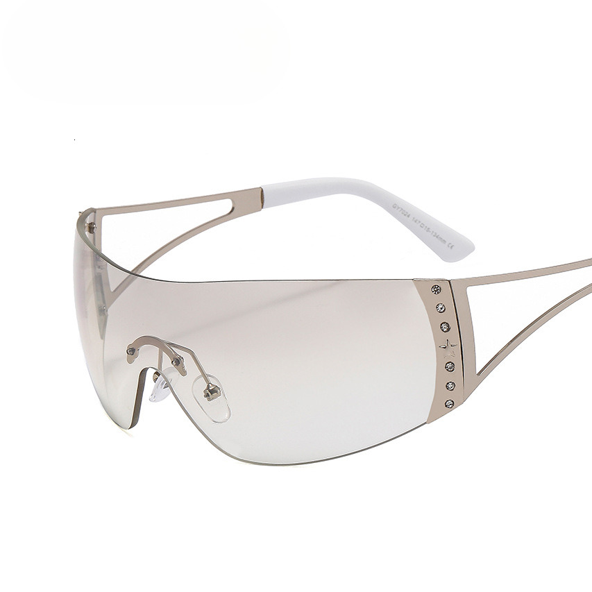 one-piece diamond inlaid millennium vintage spicy girl sunglasses, futuristic glasses