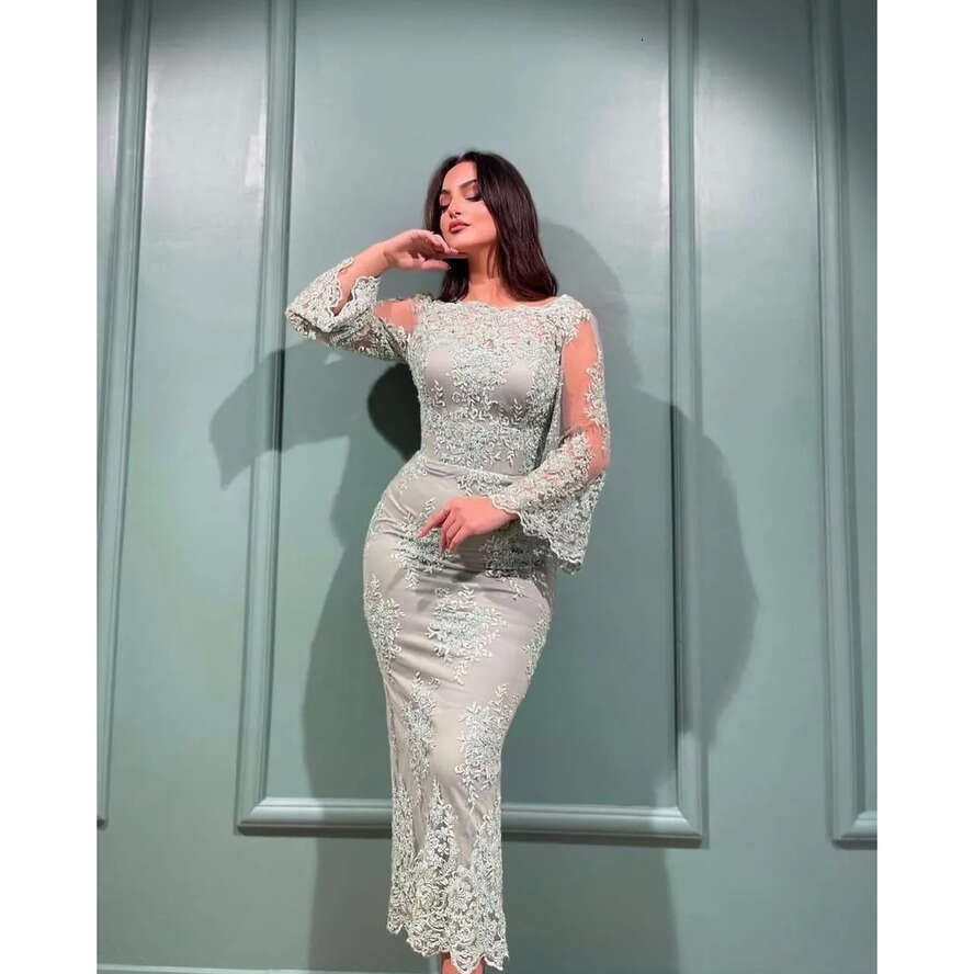 Size Plus Aso Arabic Ebi Sexy Sheath Urious Prom Dresses Lace Beaded Evening Formal Party Second Reception Birthday Engagement Bridesmaid Gowns Dress