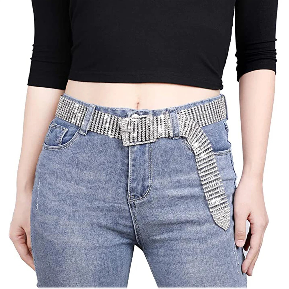 Handmade Fashion Women Belt Sequins Corset Belt Ladies Waist Charm Accessory Size Gold Full Rhinestone Diamante 241024