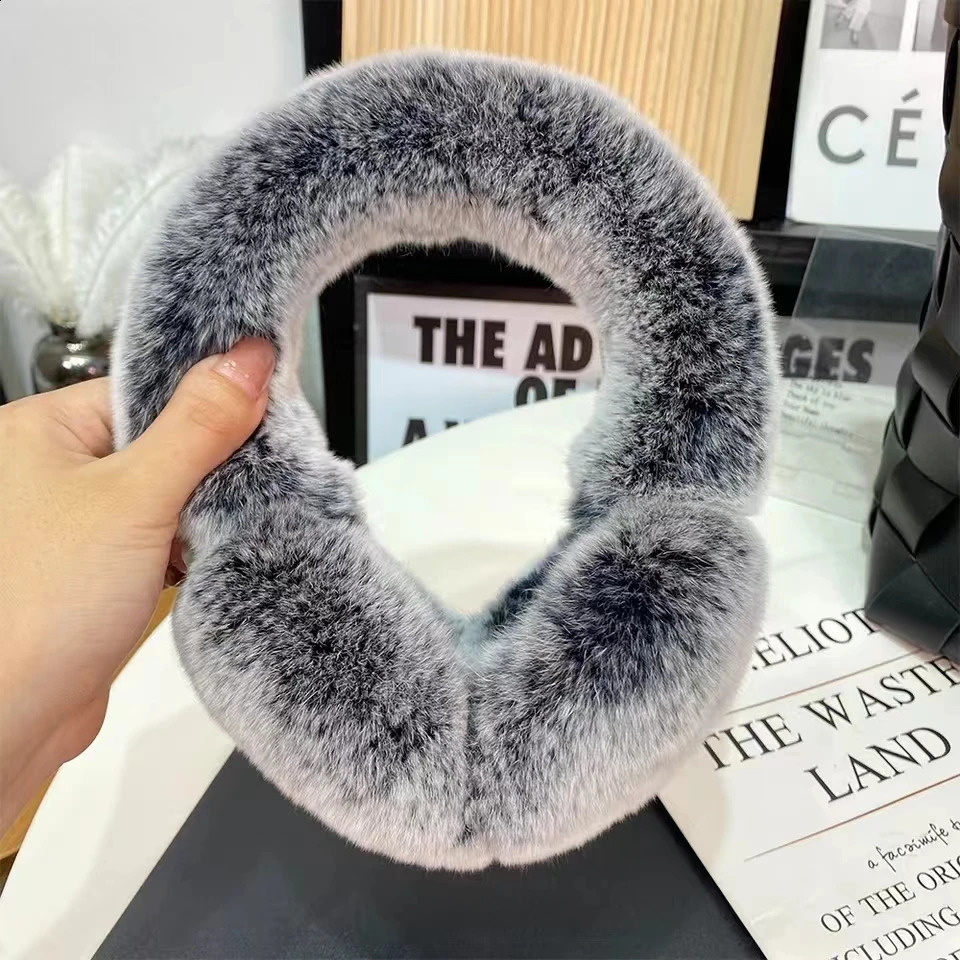 MPPM Natural 100% Rex Rabbit Fur Earmuffs Winter Accessories for Women Winter Ear Muffs Fluffy Earmuffs Ear Cover for Winter 241024
