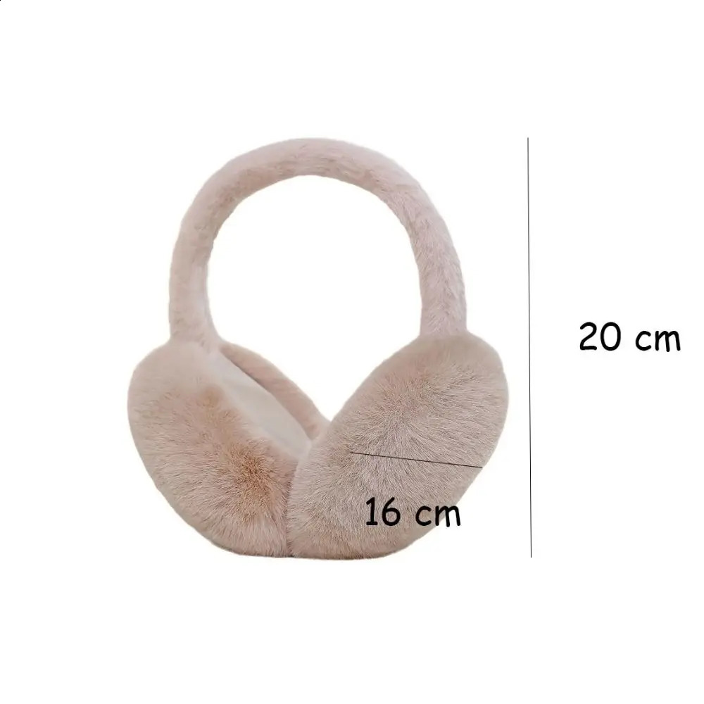 Cute Warm Plush Ear Warmer Folding Cold Protection Winter Earmuffs Solid Color Thickened Earflap Outdoor 241024